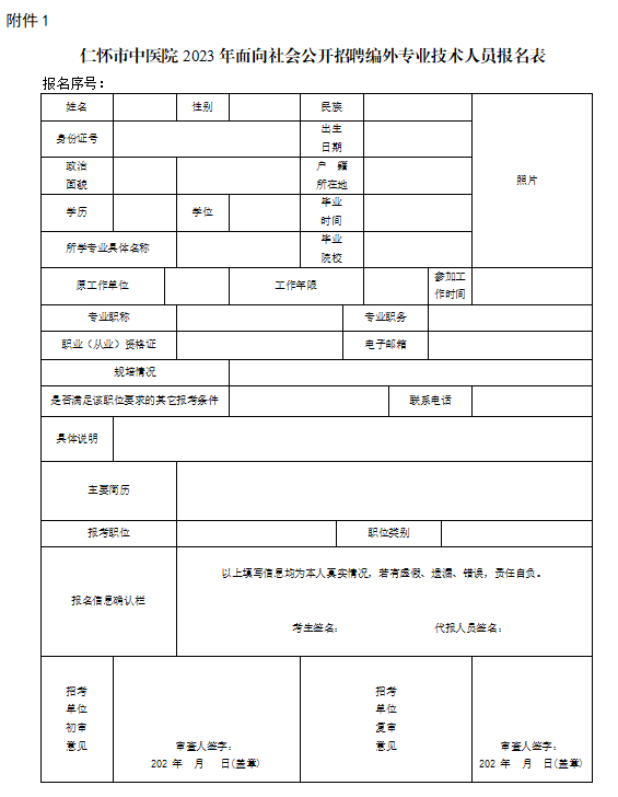 【合同制】仁怀市中医院2023年面向社会公开招聘编制外专业技